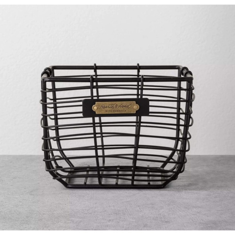 Hearth & Hand Magnolia Wire Storage Basket Black Metal Farmhouse Small